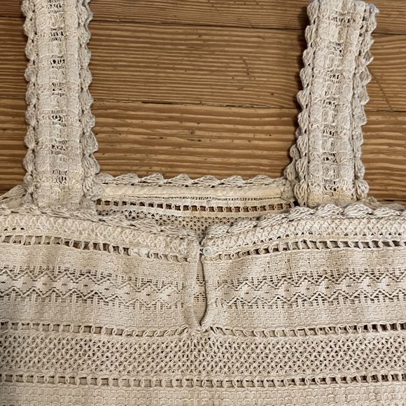 Aerie Cotton Crochet Crop Top in Sand Sz XS - Picture 6 of 8